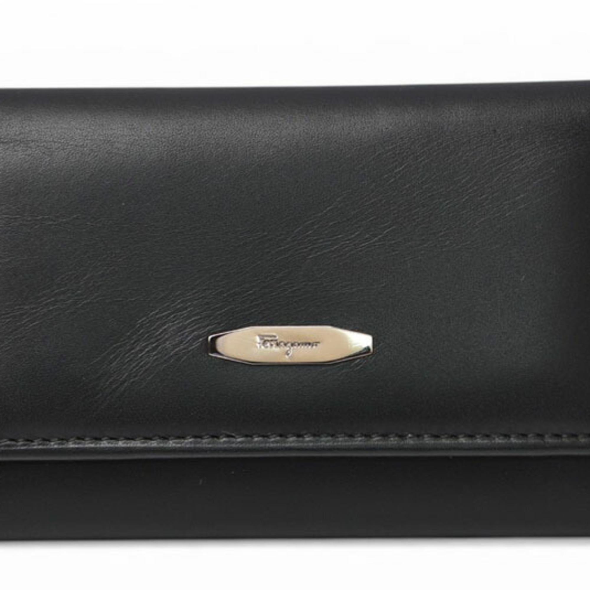 Unused Salvatore Ferragamo Key Case Holder, Leather, Black, 22.8150